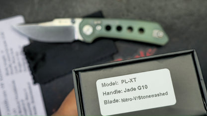 Reate PL-XT Folding Knife Jade G10 Handle Nitro-V Blade