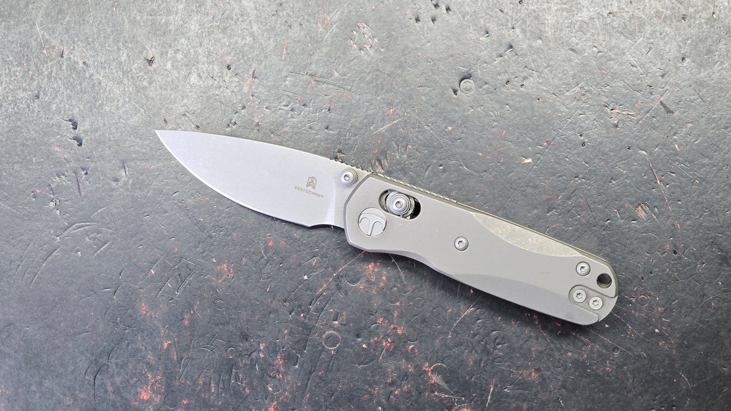 Bestechman Sprite Folding Knife Dark Bead Blast Stonewash Titanium Handle M390