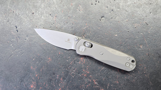 Bestechman Sprite Folding Knife Dark Bead Blast Stonewash Titanium Handle M390