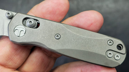 Bestechman Sprite Folding Knife Dark Bead Blast Stonewash Titanium Handle M390