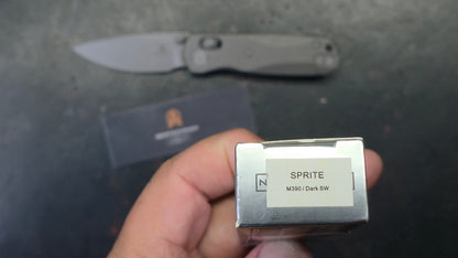 Bestechman Sprite Folding Knife Dark Bead Blast Stonewash Titanium Handle M390