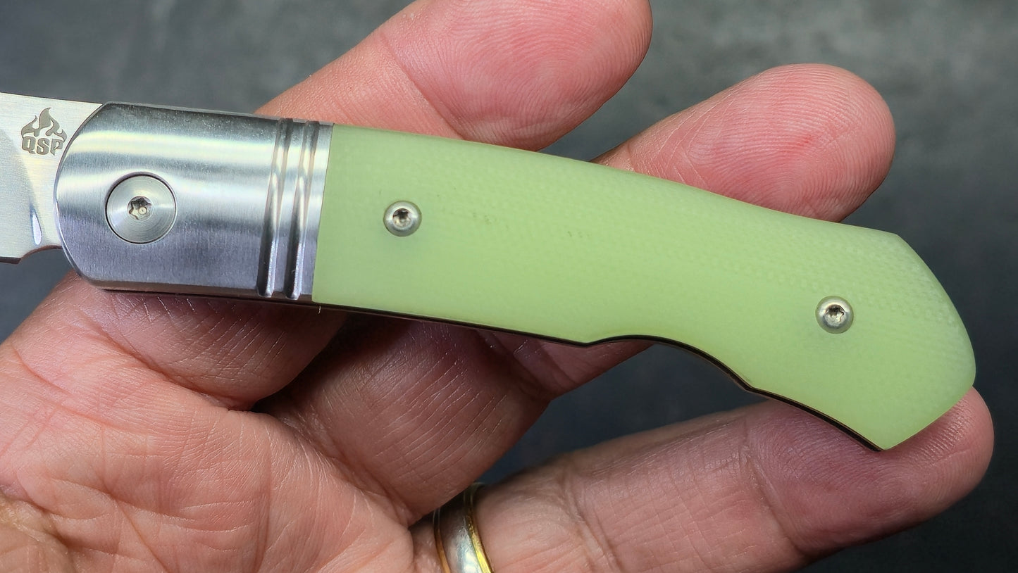 QSP Heron Folding Knife Glow-in-the-Dark G10 Handle Nitro-V