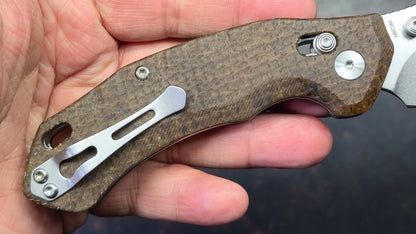 QSP Elk Glow Brown Micarta Handle 14C28N Blade