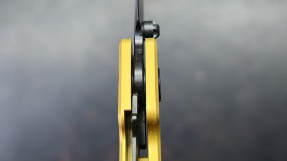 CJRB Lanky Gold Titanium Handle S90V Wharncliffe Black PVD Finish Blade