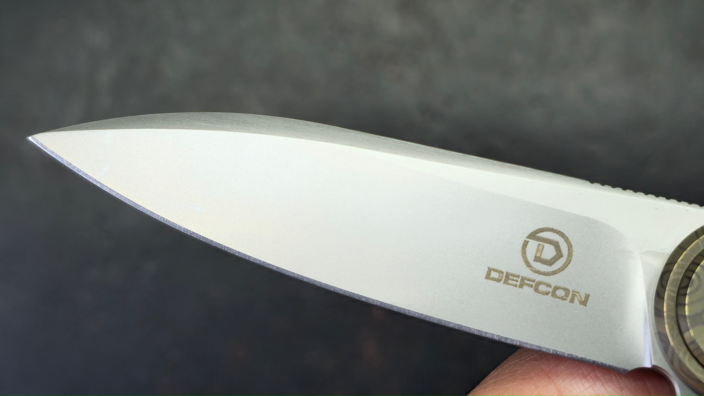 Defcon Pivot Button Lock Bronze Titanium Handle M390 Blade