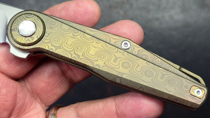 Defcon Pivot Button Lock Bronze Titanium Handle M390 Blade