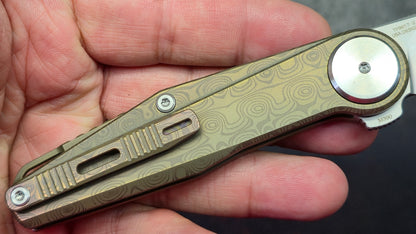 Defcon Pivot Button Lock Bronze Titanium Handle M390 Blade