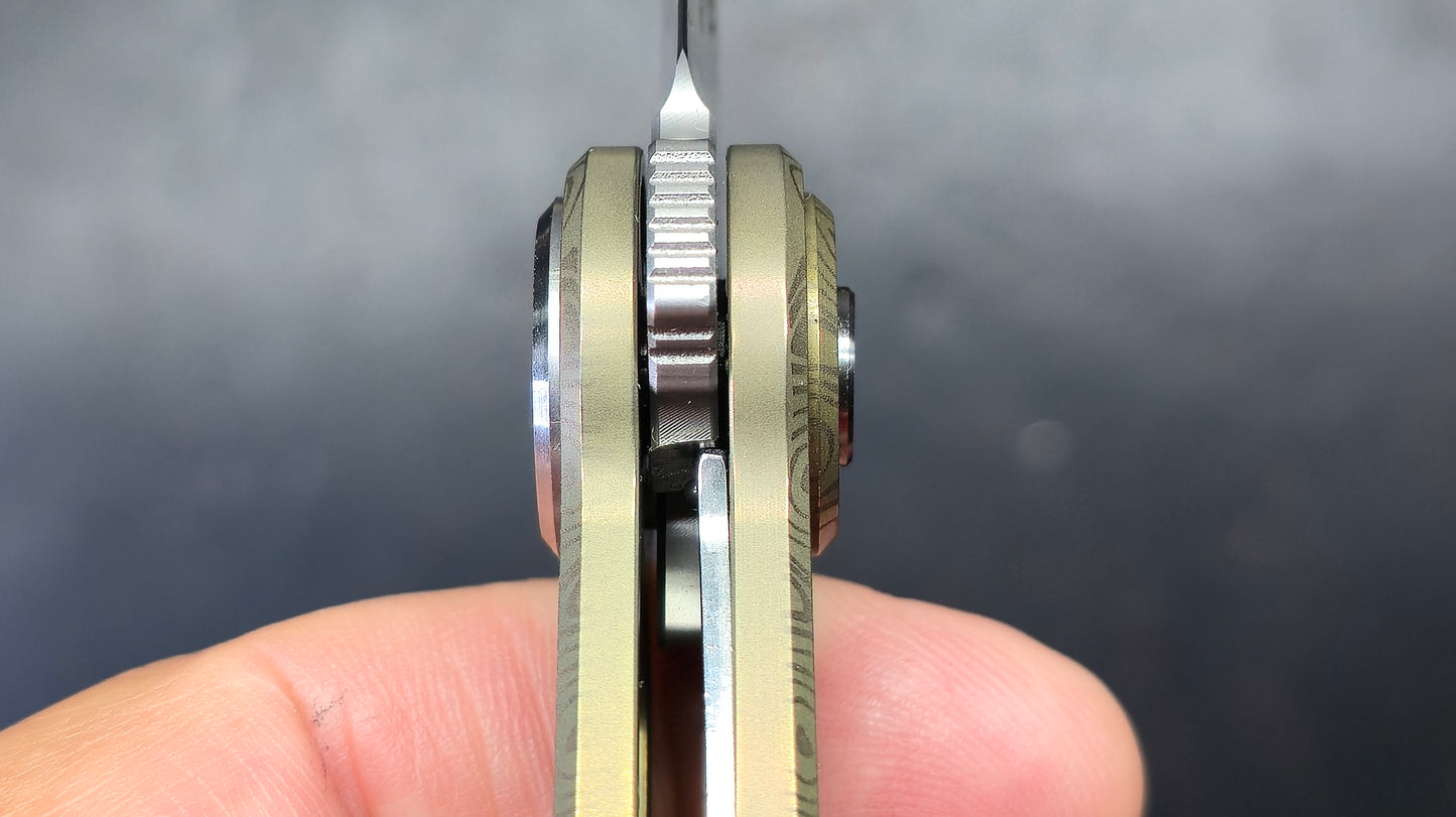Defcon Pivot Button Lock Bronze Titanium Handle M390 Blade