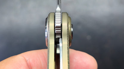 Defcon Pivot Button Lock Bronze Titanium Handle M390 Blade