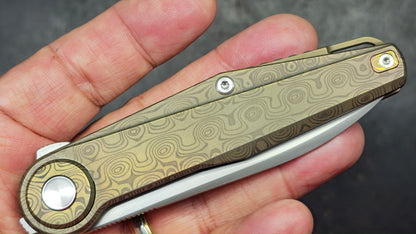 Defcon Pivot Button Lock Bronze Titanium Handle M390 Blade