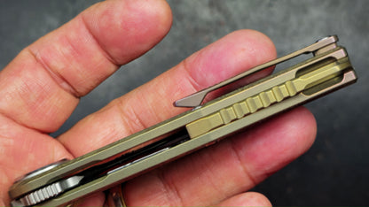 Defcon Pivot Button Lock Bronze Titanium Handle M390 Blade