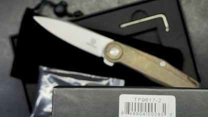 Defcon Pivot Button Lock Bronze Titanium Handle M390 Blade