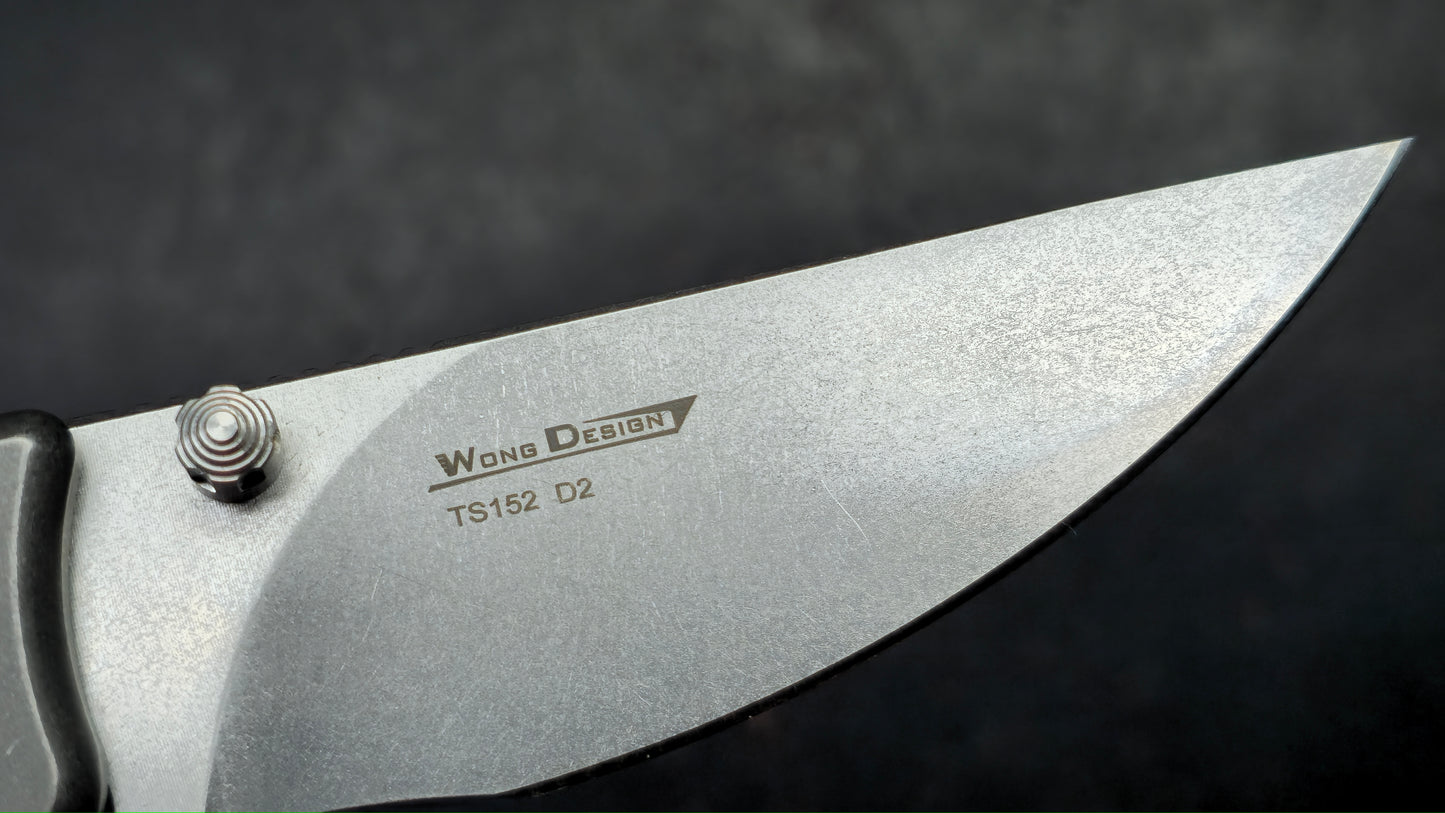 TWOSUN TS152 Button Lock Titanium Handle D2 Blade
