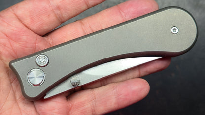 TWOSUN TS152 Button Lock Titanium Handle D2 Blade