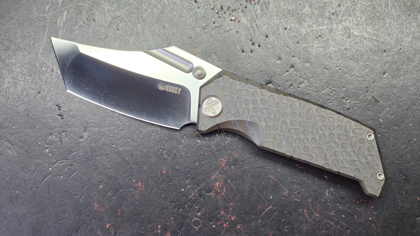 Kubey Hamster Flame or Gray Titanium Handle 14C28N Blade