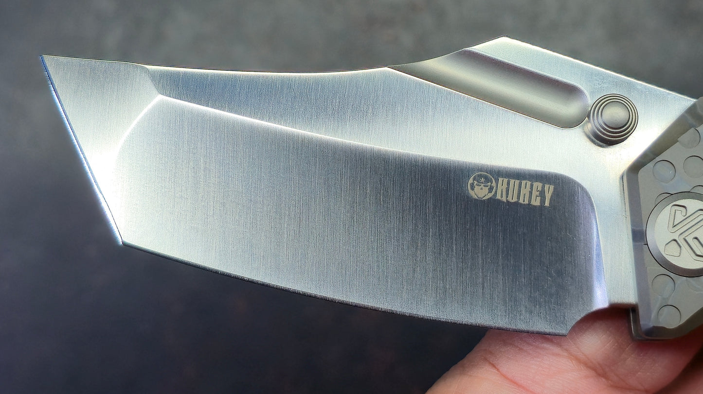 Kubey Hamster Flame or Gray Titanium Handle 14C28N Blade