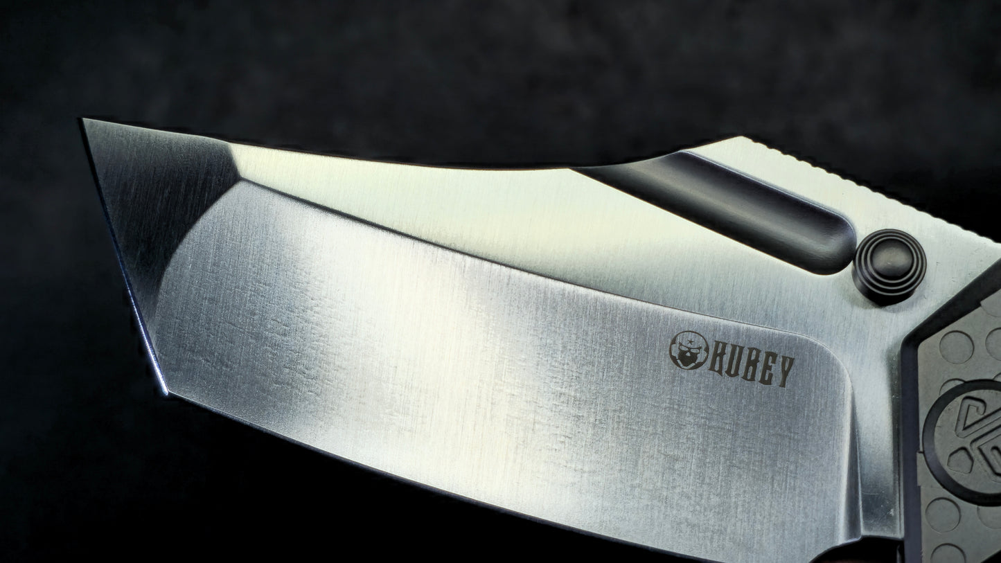 Kubey Hamster Flame or Gray Titanium Handle 14C28N Blade