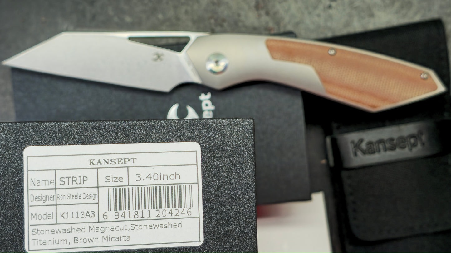 Kansept Strip Micarta/Titanium Handle Magnacut Blade