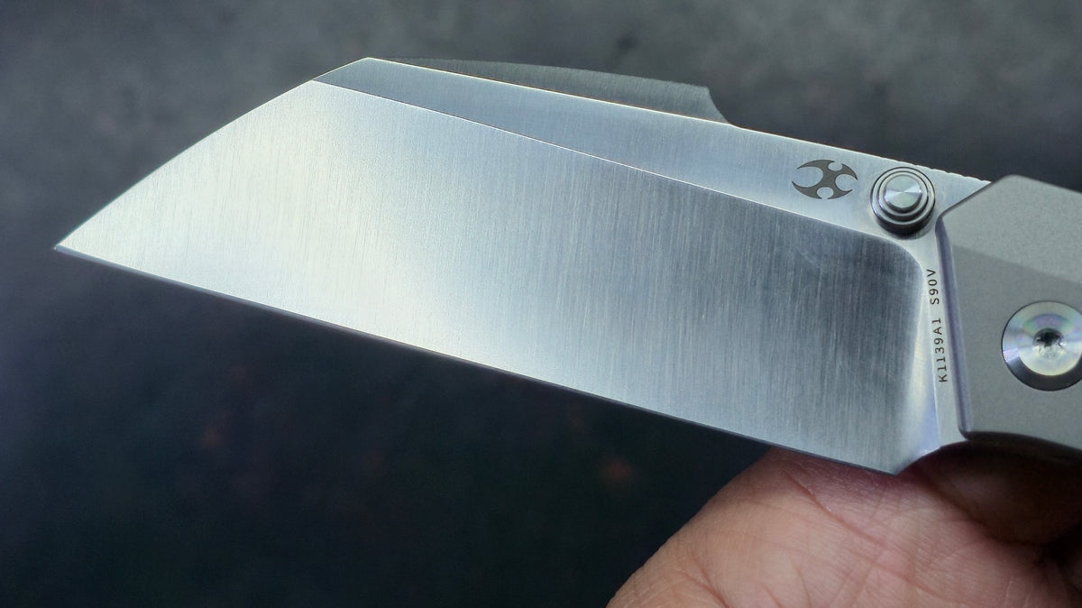 Kansept Contra Gray Titanium Handle CPM S90V Blade