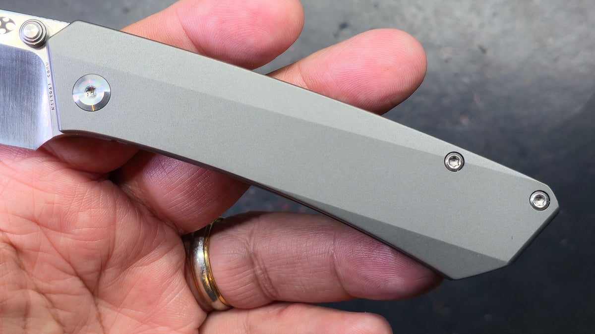 Kansept Contra Gray Titanium Handle CPM S90V Blade