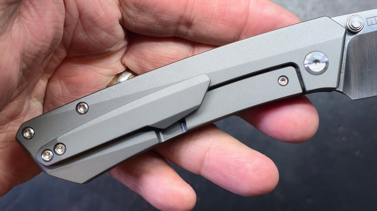 Kansept Contra Gray Titanium Handle CPM S90V Blade