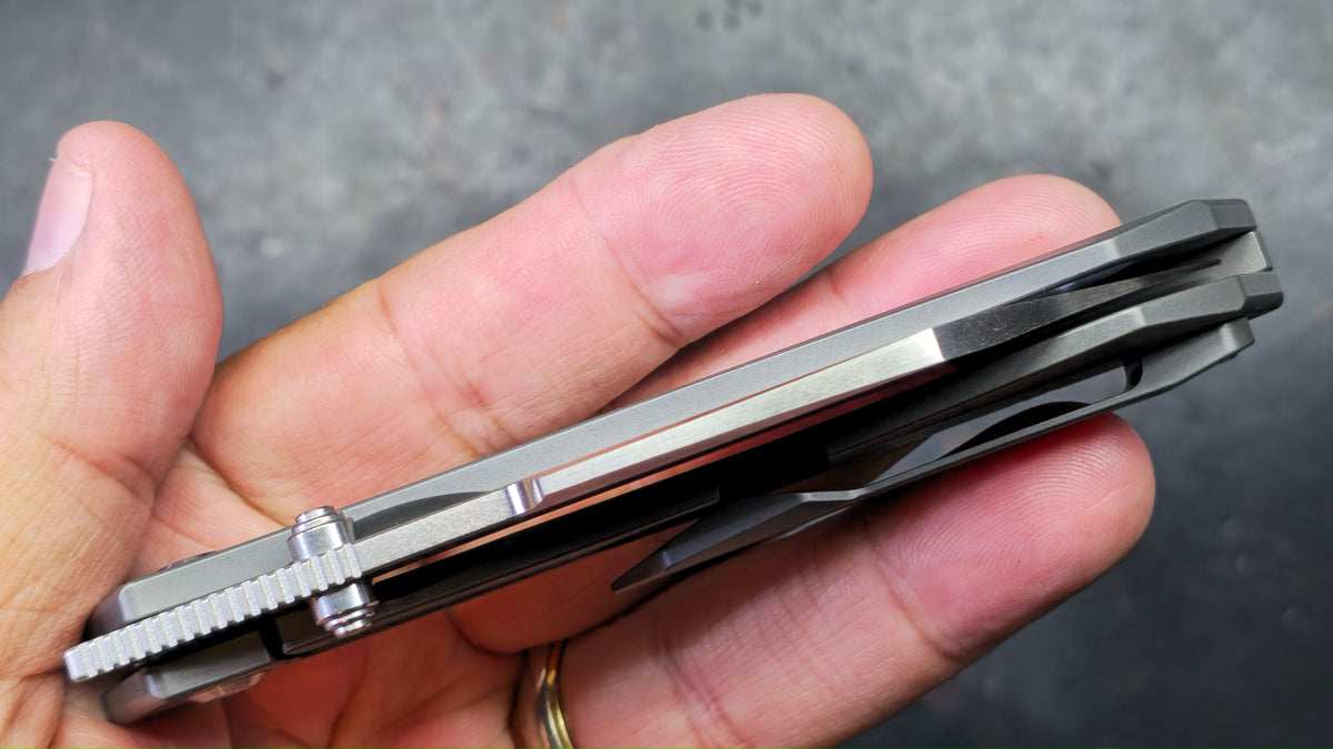 Kansept Contra Gray Titanium Handle CPM S90V Blade