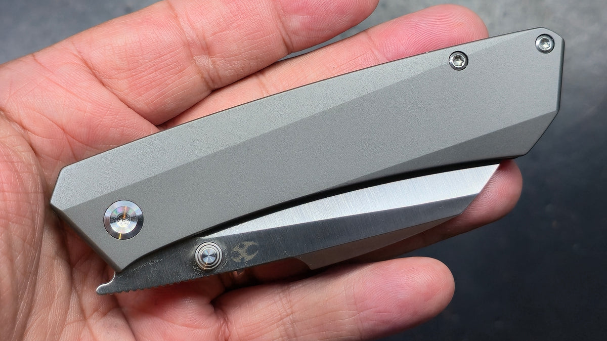 Kansept Contra Gray Titanium Handle CPM S90V Blade