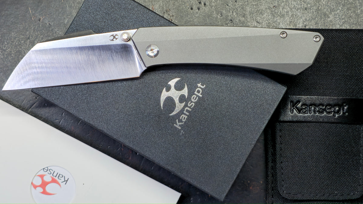 Kansept Contra Gray Titanium Handle CPM S90V Blade