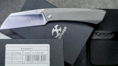 Kansept Contra Gray Titanium Handle CPM S90V Blade