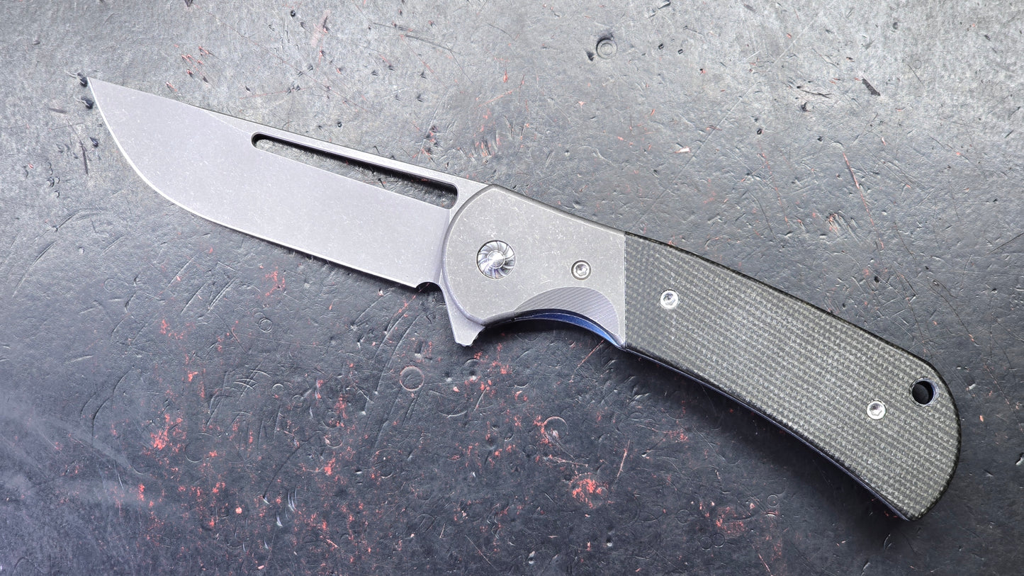 Forest Elf Rattle Snake F-10 (Ringing / Tuning Fork) Titanium Micarta Handle S35VN Blade