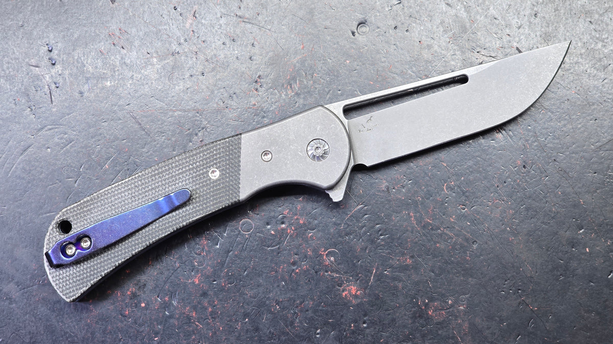 Forest Elf Rattle Snake F-10 (Ringing / Tuning Fork) Titanium Micarta Handle S35VN Blade