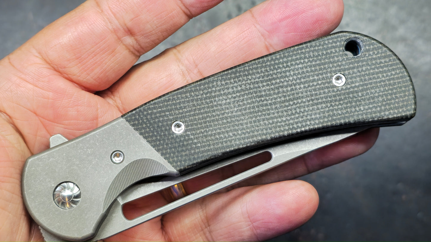 Forest Elf Rattle Snake F-10 (Ringing / Tuning Fork) Titanium Micarta Handle S35VN Blade