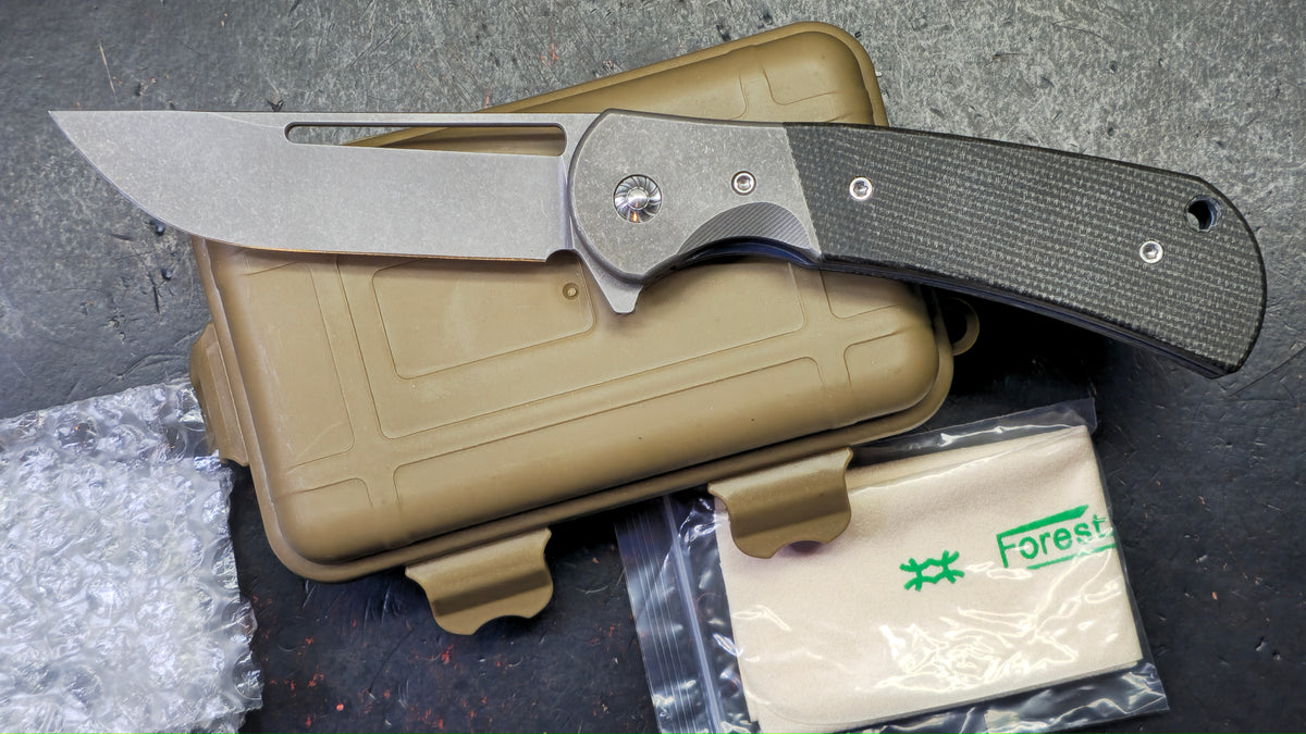 Forest Elf Rattle Snake F-10 (Ringing / Tuning Fork) Titanium Micarta Handle S35VN Blade