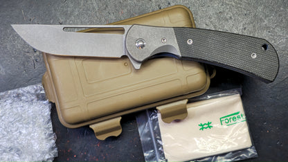 Forest Elf Rattle Snake F-10 (Ringing / Tuning Fork) Titanium Micarta Handle S35VN Blade