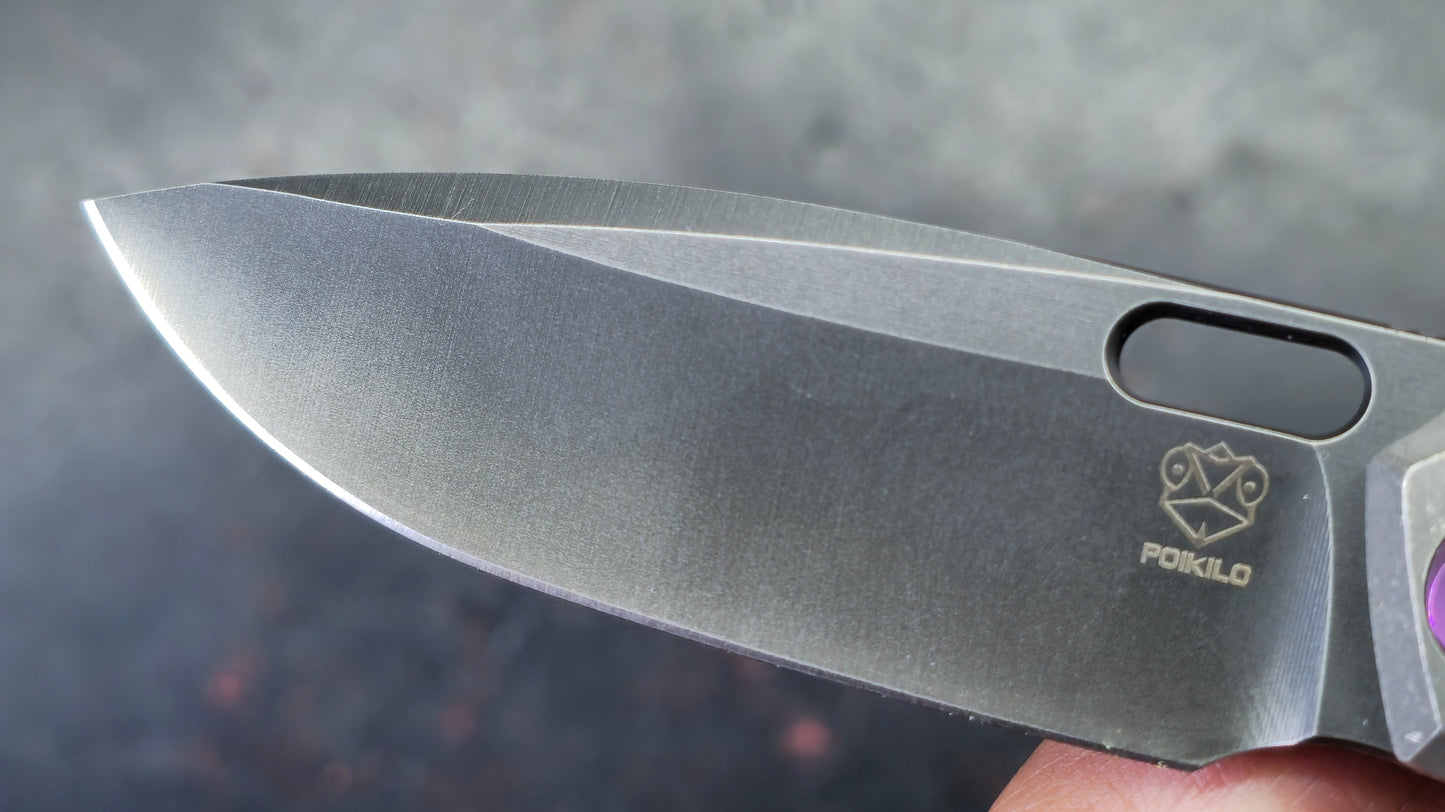 Poikilo Blade Gecko V2 Dark SW Titanium Handle M398 Blade