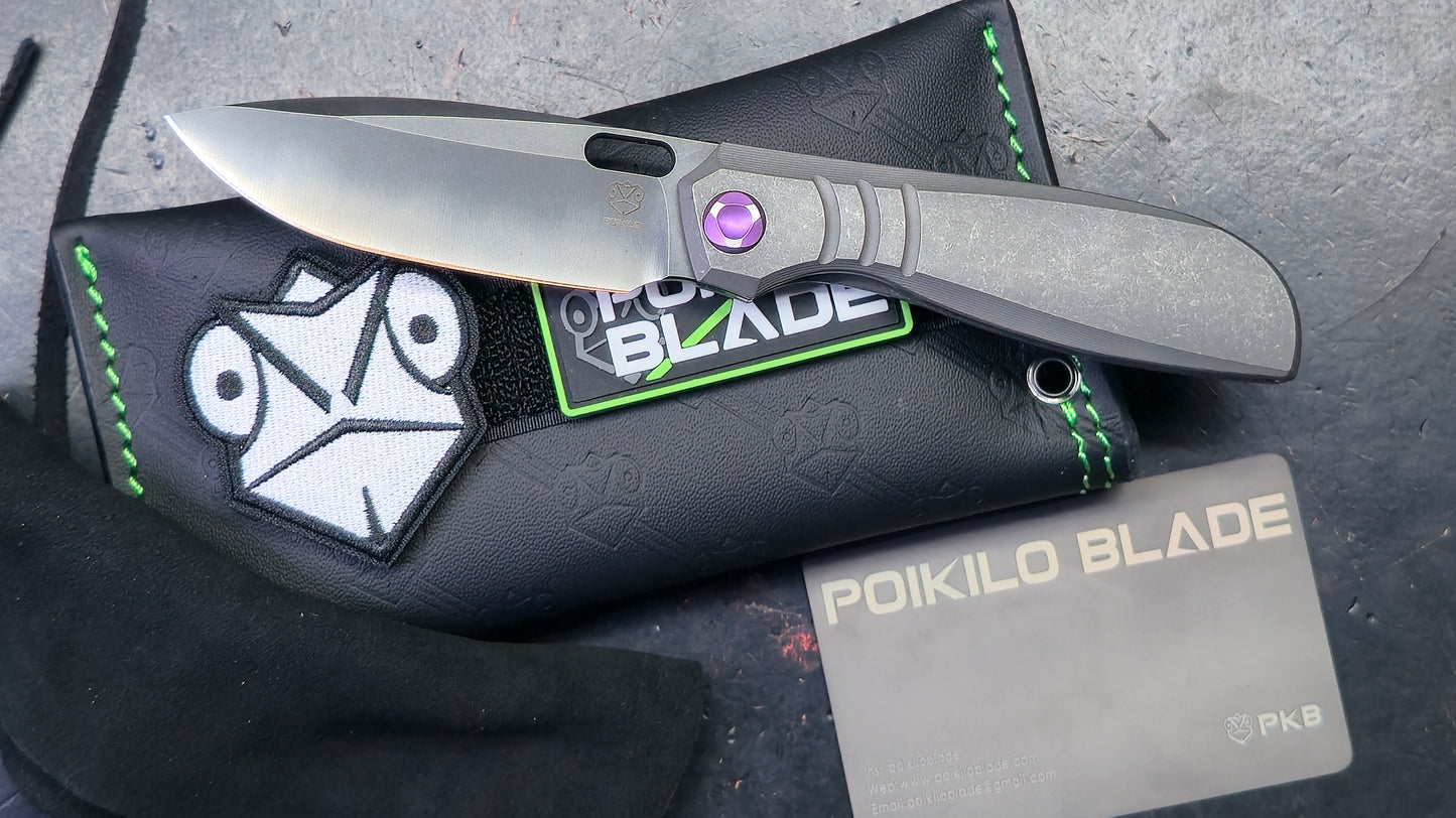 Poikilo Blade Gecko V2 Dark SW Titanium Handle M398 Blade