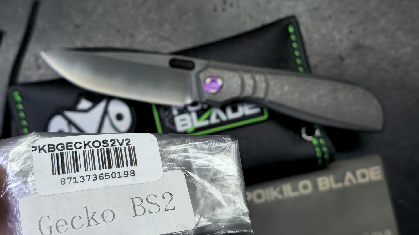 Poikilo Blade Gecko V2 Dark SW Titanium Handle M398 Blade