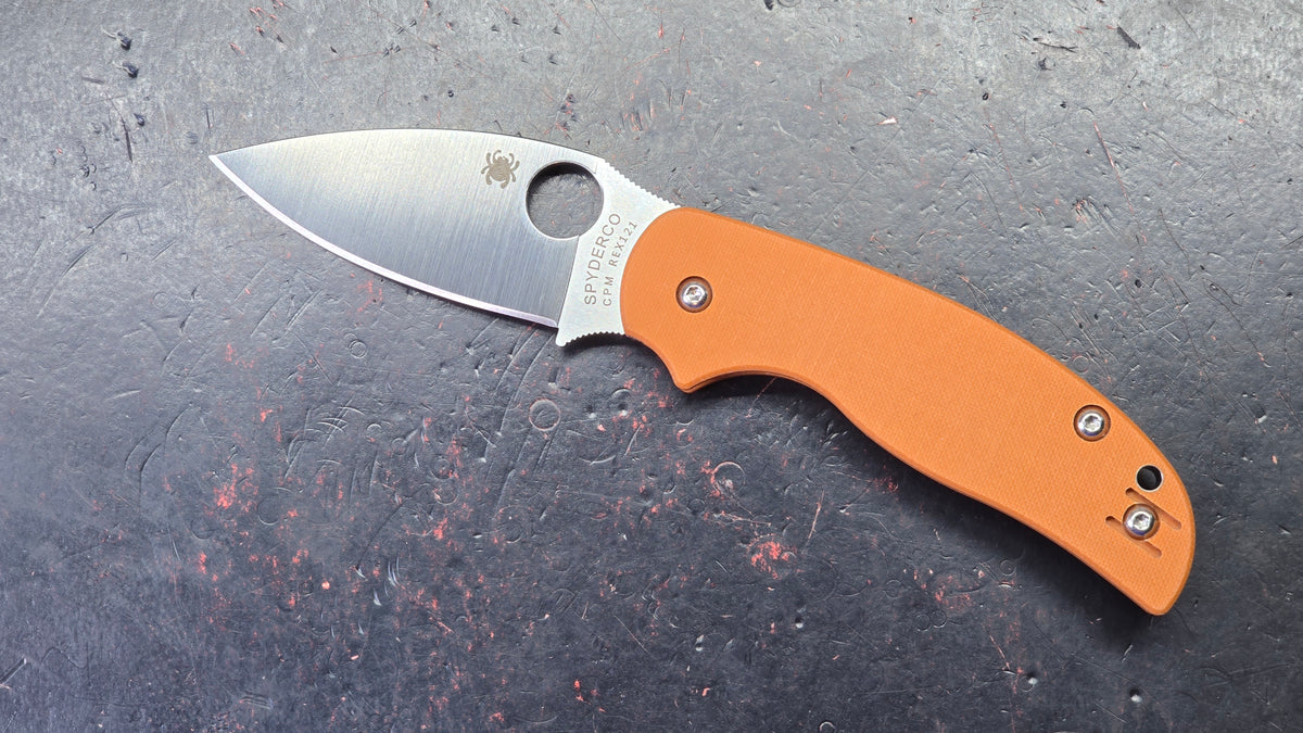 Spyderco Sage 5 Burnt Orange G10 Handle CPM REX 121 Blade