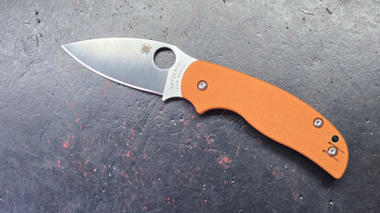 Spyderco Sage 5 Burnt Orange G10 Handle CPM REX 121 Blade