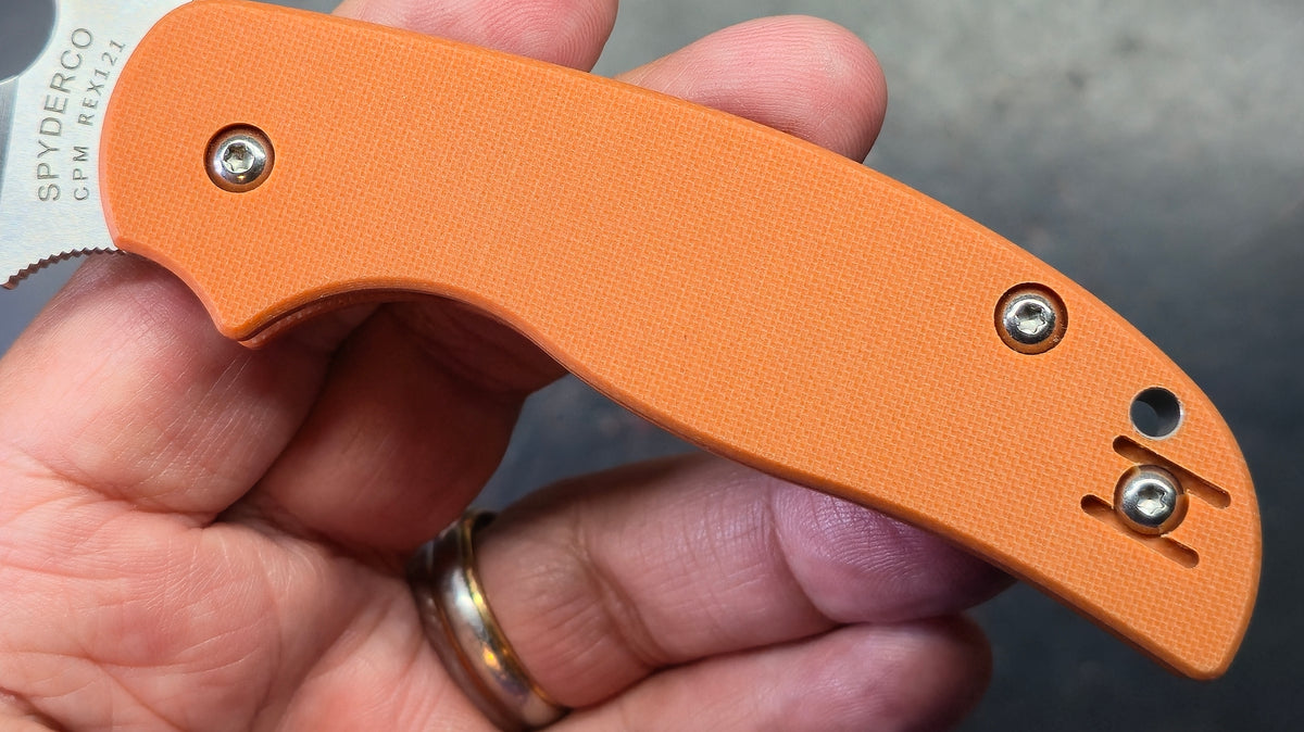 Spyderco Sage 5 Burnt Orange G10 Handle CPM REX 121 Blade