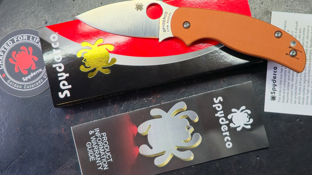 Spyderco Sage 5 Burnt Orange G10 Handle CPM REX 121 Blade