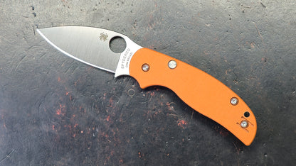 Spyderco Sage 6 Burnt Orange G-10 Handle CPM REX 121