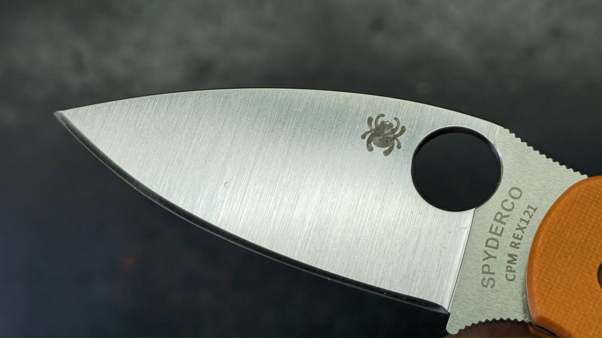 Spyderco Sage 6 Burnt Orange G-10 Handle CPM REX 121