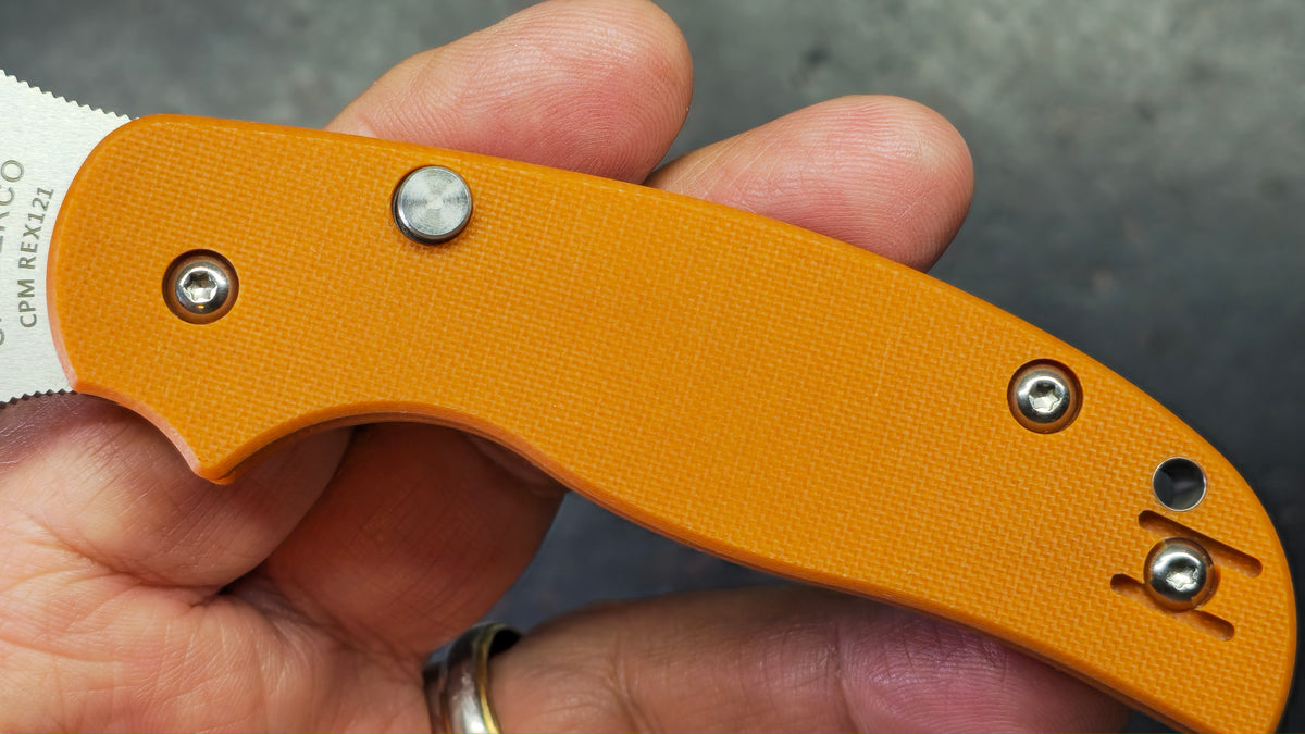Spyderco Sage 6 Burnt Orange G-10 Handle CPM REX 121