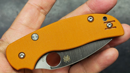 Spyderco Sage 6 Burnt Orange G-10 Handle CPM REX 121