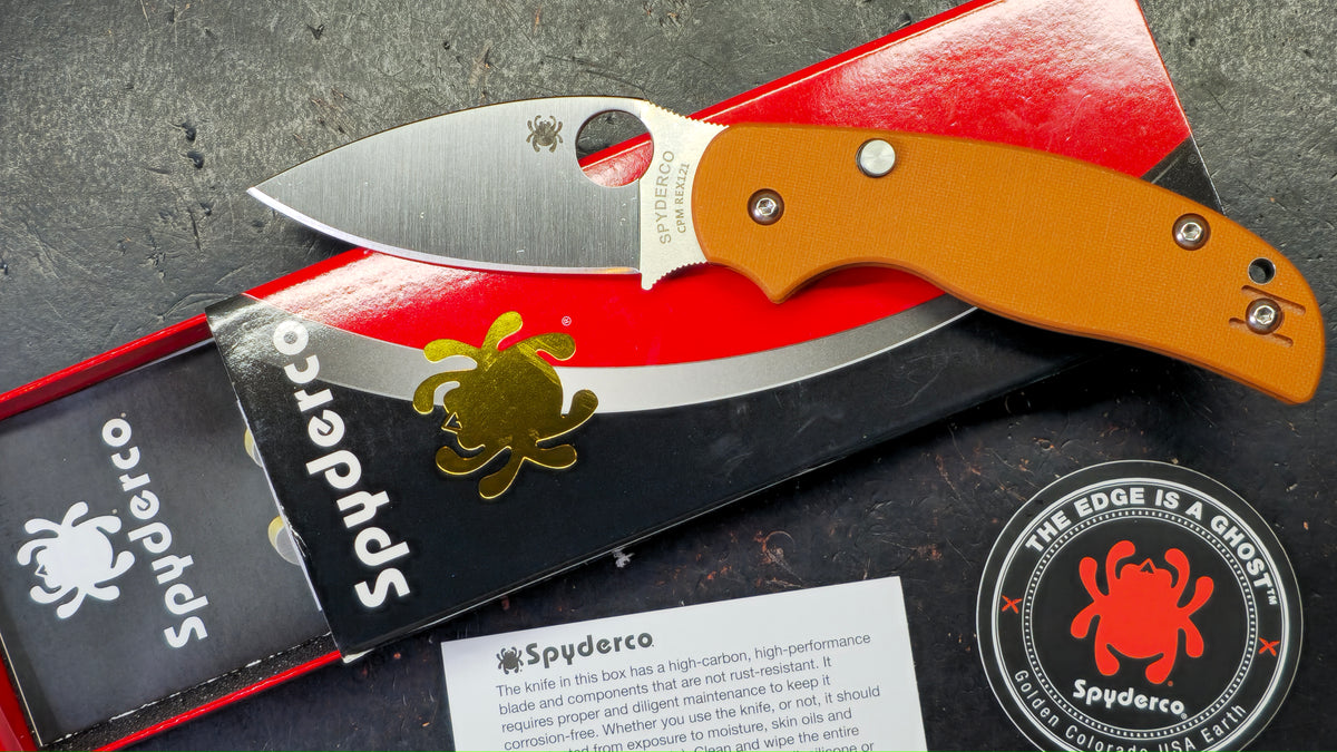 Spyderco Sage 6 Burnt Orange G-10 Handle CPM REX 121