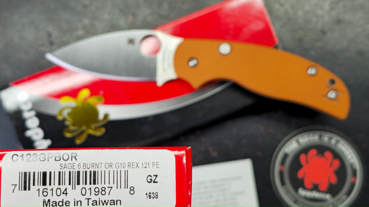 Spyderco Sage 6 Burnt Orange G-10 Handle CPM REX 121