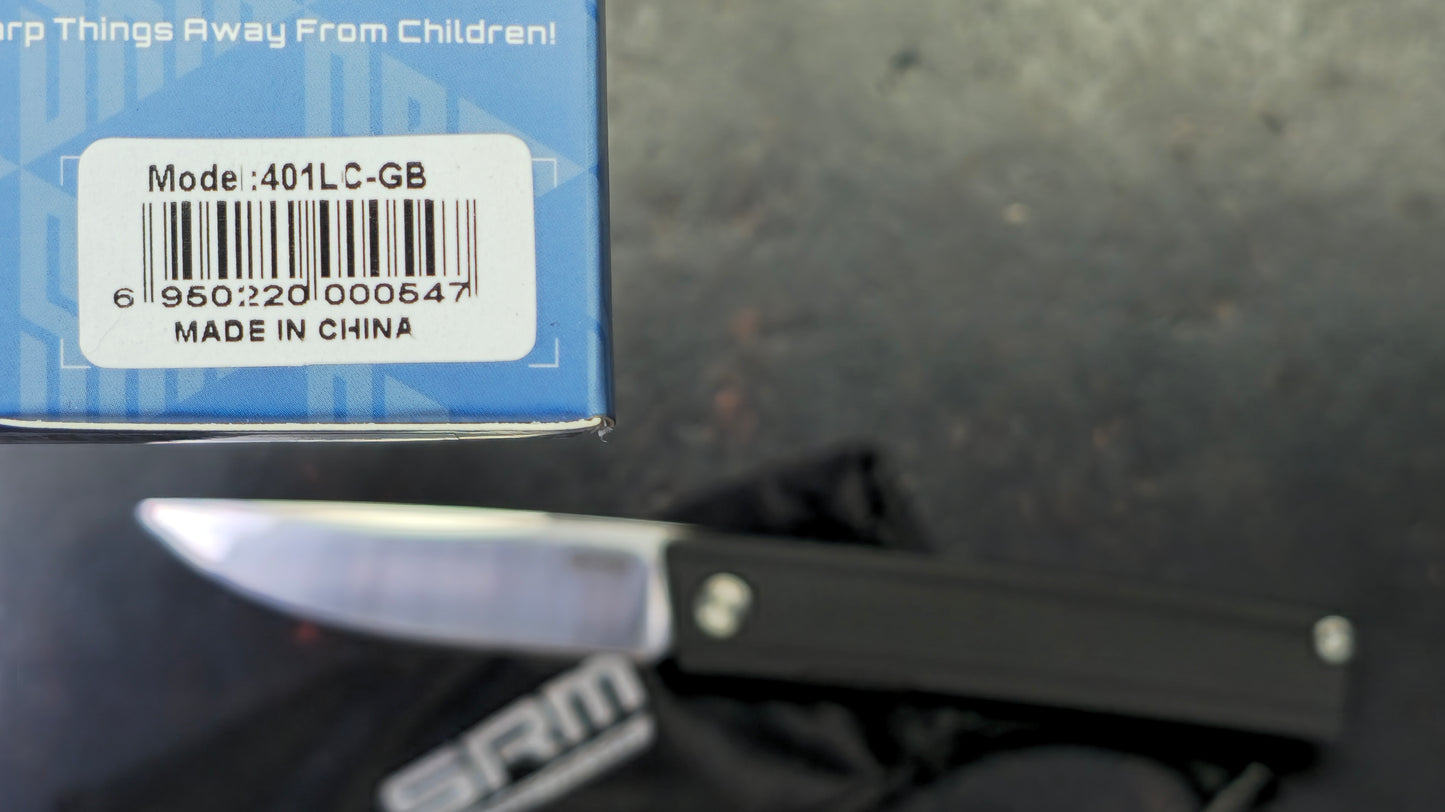 SRM Gent SRM401LCGB Black G10 Handle 10Cr15CoMoV Blade