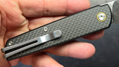 SRM Qrick SRM408LKB Linerlock Black G10/Carbon Fiber Handle 14C28N Blade