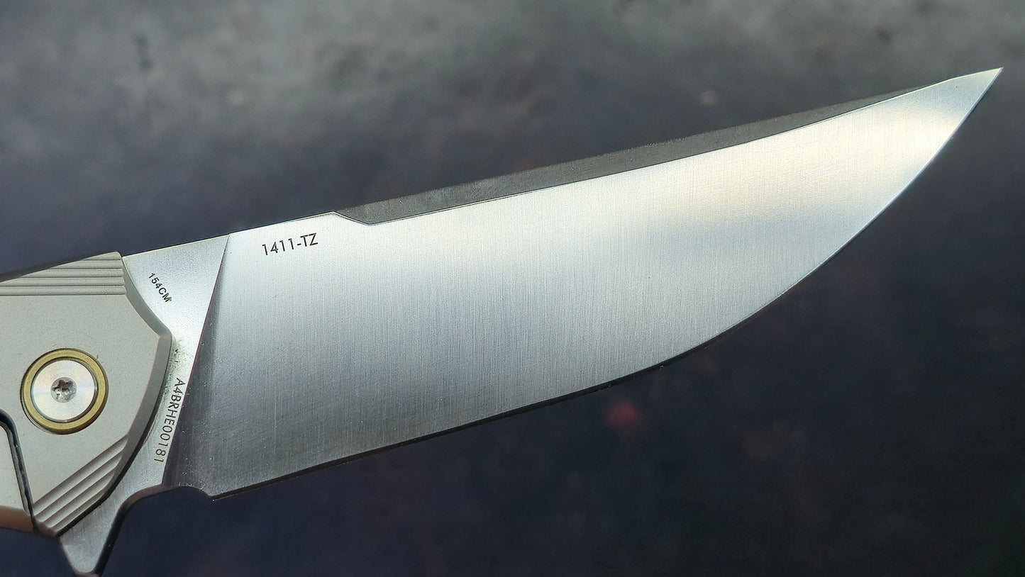 SRM Asika 1411-TZ Titanium Handle 154CM Blade